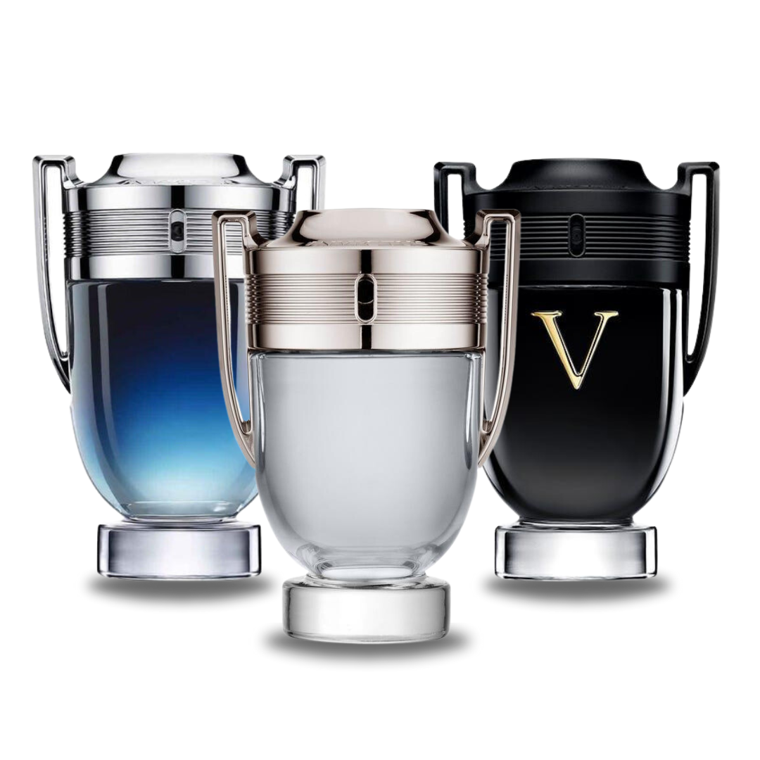 Paquete de 3 perfumes: Paco Rabanne INVICTUS LEGEND, Paco Rabanne INVICTUS, Paco Rabanne INVICTUS VICTORY (Eau de Parfum)